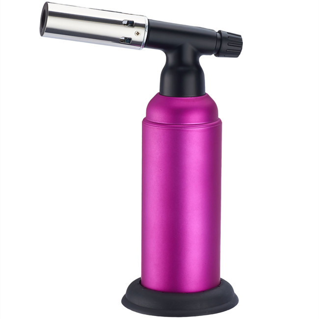 أحدث حالة شركة حول شعلة البوتان للمطبخ قابلة لإعادة الملء مزدوجة النار قابلة للتعديل شعلة المطبخ المشتعلة الحلويات كريم برولي للشواء